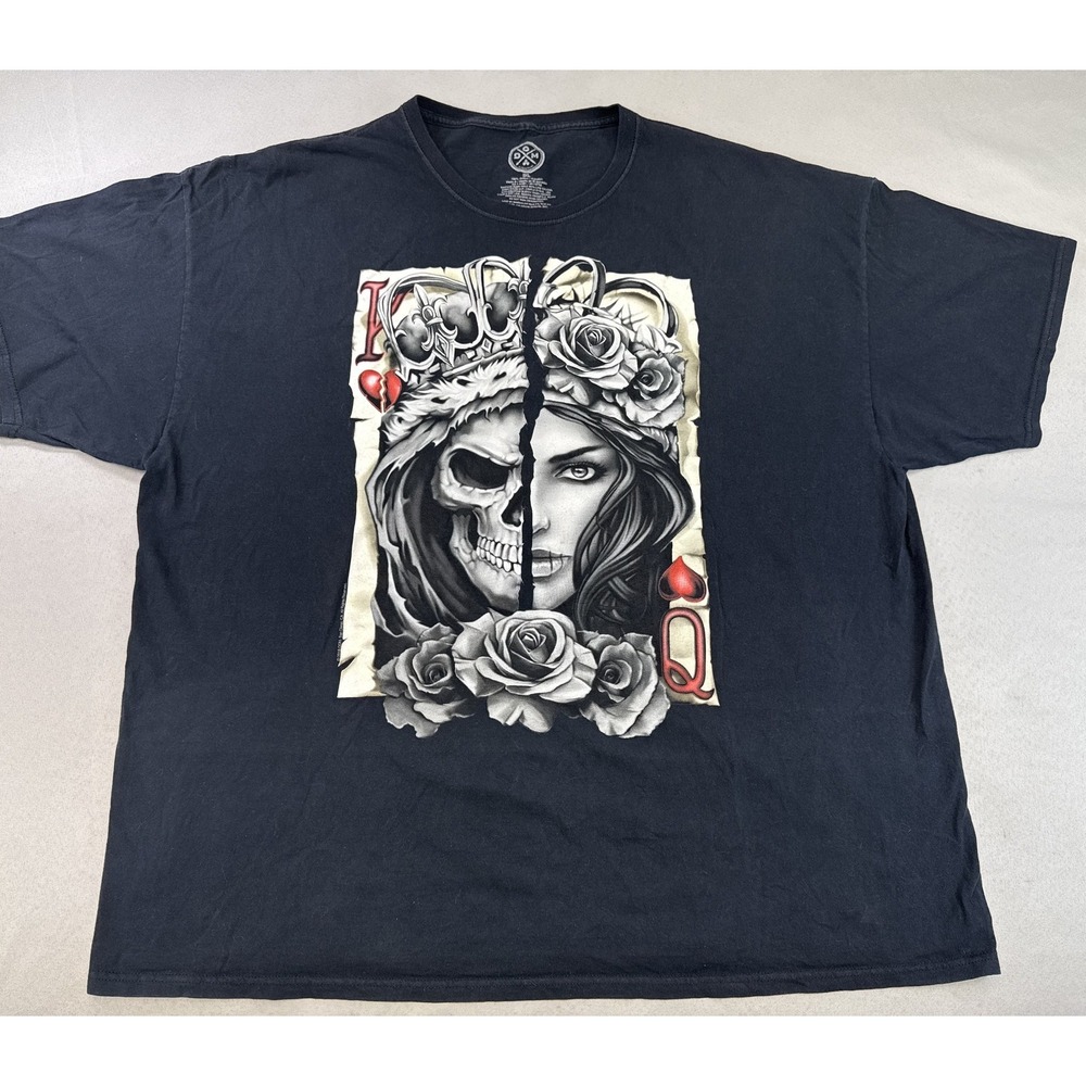 DOM Clothing Skull Gothic Graphic Tee 3XL Black 100% Cotton Crewneck Short